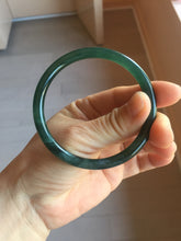 Load image into Gallery viewer, Sold! please don't oder. Thanks. 57mm Certified Type A 100% Natural dark green/blue/gray round cut Guatemala Jadeite jade bangle PJ15-9676