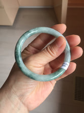 Load image into Gallery viewer, 54.5mm Certified Type A 100% Natural green round cut jadeite Jade bangle PJ36-0285