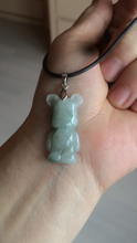 Load image into Gallery viewer, Type A 100% Natural light green jadeite jade cute baby bear pendant BG44