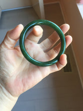 Load image into Gallery viewer, 59.7mm certified 100% Natural dark green/black nephrite (碧玉) bangle HN151-0527