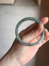 Load image into Gallery viewer, 52mm Certified type A 100% Natural oily dark green gray black slim Jadeite bangle PC214-6220