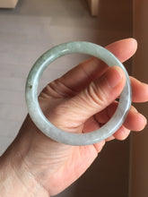 Load image into Gallery viewer, 54.2mm Certified Type A 100% Natural light green/purple/gray round cut Jadeite bangle J146-3897