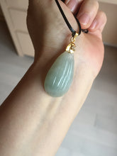 Load image into Gallery viewer, 100% Natural type A light green/gray candied dates Jadeite Jade pendant AX155