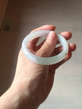 Load image into Gallery viewer, 54.2mm certified 100% natural Type A icy watery light watermelon rind oliy light green/purple/brown( 淡瓜油青) jadeite jade bangle BQ3-8153