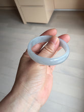 Load image into Gallery viewer, 51mm Certified Type A 100% Natural Icy Watery Misty Gray Violet White thin Jadeite Jade Bangle PJ58-1888