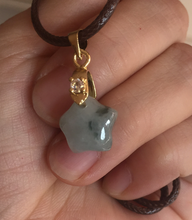 Load image into Gallery viewer, 12-13mm 100% Natural type A icy light green white purple 3D Jadeite Jade star pendant group BP3