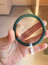 Load image into Gallery viewer, 56mm Type A 100% Natural dark green/blue/gray/black Guatemala slim round cut Jadeite bangle PJ120