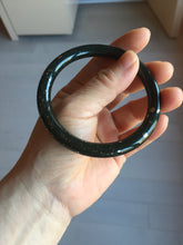 Load image into Gallery viewer, 60mm certified 100% Natural dark green/black meteorite round cut nephrite bangle HN132-0606