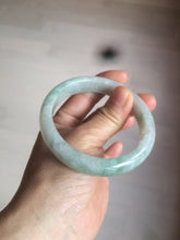 Load image into Gallery viewer, 57.5mm certified 100% natural type A light green/white jadeite jade bangle Q122-0037