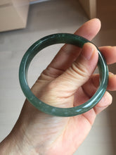 Load image into Gallery viewer, 58.6mm Certified Type A 100% Natural dark green/blue/gray/black with flying snow Guatemala Jadeite bangle BS155-0123