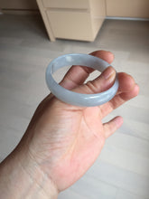 Load image into Gallery viewer, 51mm Certified Type A 100% Natural Icy Watery Misty Gray Violet White thin Jadeite Jade Bangle PJ58-1888