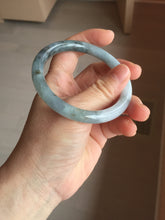 Load image into Gallery viewer, 56.3mm Certified Type A 100% Natural dark green/purple/gray round cut Jadeite bangle AA129-6929