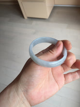 Load image into Gallery viewer, 51mm Certified Type A 100% Natural Icy Watery Misty Gray Violet White thin Jadeite Jade Bangle PJ58-1888