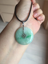 Load image into Gallery viewer, 26-28mm Type A 100% Natural sunny green yellow Jadeite Jade Safety Guardian Button donuts Pendant group BP96
