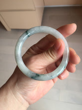 Load image into Gallery viewer, 53.4mm Certified Type A 100% Natural icy watery light green white roung cut jadeite Jade bangle AU51-8147