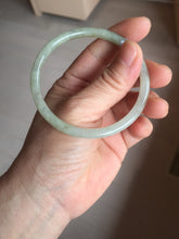 Load image into Gallery viewer, 56mm certified Type A 100% Natural light green brown gray slim round cut Jadeite Jade bangle PH206-6184