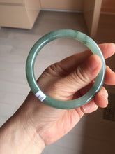 Load image into Gallery viewer, 59.8mm Certified Type A 100% Natural oily dark green(老油青) gray black round cut Jadeite Jade bangle BH110-0696