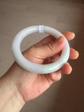 Load image into Gallery viewer, 60.5mm certified 100% natural light green/white/purple chubby round cut jadeite jade bangle BS39-8572