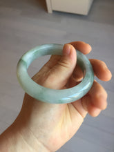 Load image into Gallery viewer, 57.5mm certified type A 100% Natural icy watery light green/purple/white chubby Jadeite jade bangle PF77-1315
