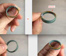 Load image into Gallery viewer, 21.2mm/size 11 3/4 100% natural type A icy watery green/white/yellow jadeite jade band ring G105- 11 3/4