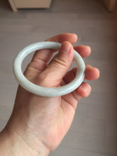 Load image into Gallery viewer, 55.5mm certified 100% natural Type A light green white round cut jadeite jade bangle BS2-9564