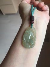 Load image into Gallery viewer, Type A 100% Natural Light Green gray (淡油冰)Jadeite Jade Horse Pendant PC233