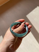 Load image into Gallery viewer, 52.8mm Certified Type A 100% Natural icy watery deep sea green/blue/gray/white Guatemala Jadeite bangle KS91-6393