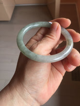 Load image into Gallery viewer, 54.5mm Certified Type A 100% Natural light green/gray/black round cut Jadeite bangle J147-3893