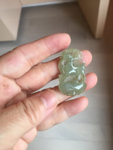 Load image into Gallery viewer, Type A 100% Natural Icy Watery Light Green gray (淡油冰)Jadeite Jade Greatest of All Time Goat Pendant PC231