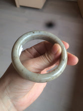 Load image into Gallery viewer, 52.8mm 100% Natural white/beige/gray with floating dandelions nephrite jade bangle HT96