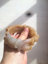 Load image into Gallery viewer, 57.2mm 100% natural light brown/purple carved Lily of the Valley Quartzite (Shetaicui jade) bangle SY3