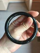 Load image into Gallery viewer, 58.6mm 100% Natural Dark Green/Black Meteorite Starry Night Sky Galaxy Nephrite Bangle HN181-0565