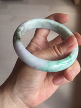 Load image into Gallery viewer, 58.5mm Certified Type A 100% Natural Sunny Green Purple Gray brown black Jadeite Jade Bangle AZ182-6585