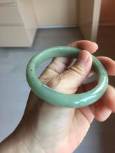Load image into Gallery viewer, 58.4mm Certified Type A 100% Natural Oily Dark Green Gray Black(油青) Jadeite Jade Bangle PH259-7141