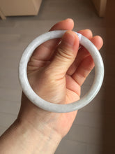 Load image into Gallery viewer, 65.2mm Certified type A 100% Natural light purple white round cut Jadeite bangle J142-(1937)