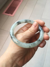 Load image into Gallery viewer, 56mm certificate 100% natural Type A white dark green ink painting (水墨) round cut jadeite jade bangle PC157-3144