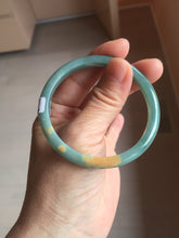 Load image into Gallery viewer, 53.5mm Certified Type A 100% Natural dark green/blue/yellow Guatemala slim Jadeite bangle PF13-5872