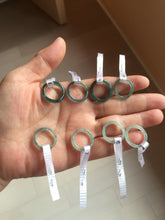 Load image into Gallery viewer, Size 2 1/4 (13.6mm) 100% natural type A icy watery green/blue/gray Guatemala jadeite jade band ring group AA105