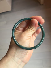 Load image into Gallery viewer, 59mm Certified Type A 100% Natural dark green/blue/gray Guatemala slim round cut Jadeite bangle PA150-8854