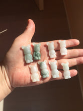 Load image into Gallery viewer, Type A 100% Natural light green white jadeite jade cute baby bear pendant BG93