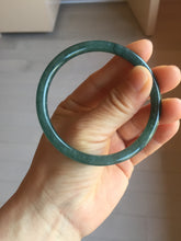Load image into Gallery viewer, 57.5mm Type A 100% Natural dark green/blue/gray Guatemala slim round cut Jadeite bangle BH133-4320