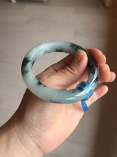 Load image into Gallery viewer, 54mm Certified Type A 100% Natural icy watery dark green/white//black Jadeite Jade bangle BM7-8579