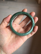 Load image into Gallery viewer, 58mm certified type A 100% Natural oily spinach green jadeite jade bangle PC12-9257