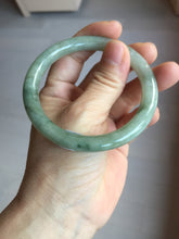 Load image into Gallery viewer, 55.8mm Certified type A 100% Natural light green gray round cut Jadeite bangle PD38-9582