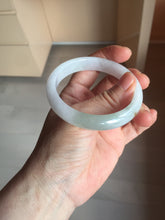 Load image into Gallery viewer, 54.2mm certified 100% natural Type A icy watery light watermelon rind oliy light green/purple/brown( 淡瓜油青) jadeite jade bangle BQ3-8153