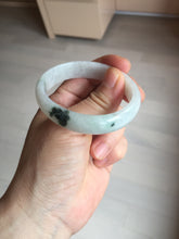 Load image into Gallery viewer, 49mm certified 100% natural Type A icy watery light green/white/purple oval jadeite jade bangle BN40-2854