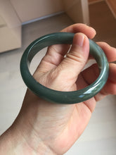 Load image into Gallery viewer, 59.7mm Certified Type A 100% Natural dark green/blue/gray/black Guatemala Jadeite bangle BS154-0129