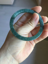 Load image into Gallery viewer, 51mm Type A 100% Natural dark green/black/blue/gray with flying snow Guatemala square style Jadeite bangle PJ45-0679