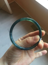 Load image into Gallery viewer, 56.7mm Certified Type A 100% Natura dark blue/green/gray/black/purple Guatemala slim round cut Jadeite bangle AZ154-5525