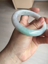 Load image into Gallery viewer, 56.5mm certified 100% natural type A white/light green white purple jadeite jade bangle AH100-0545